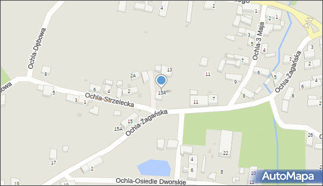 Zielona Góra, Ochla-Żagańska, 13A, mapa Zielona Góra