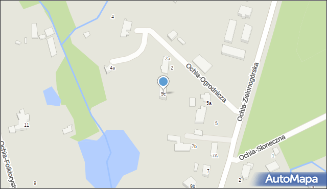 Zielona Góra, Ochla-Zielonogórska, 5c, mapa Zielona Góra