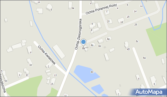 Zielona Góra, Ochla-Zielonogórska, 8a, mapa Zielona Góra