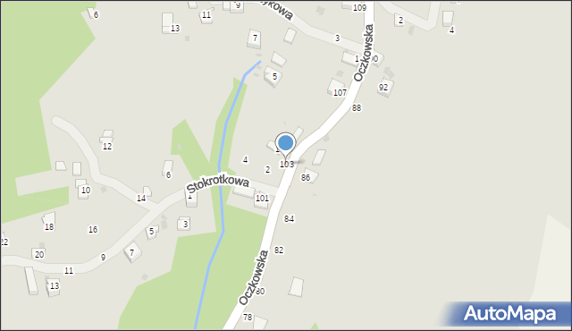 Żywiec, Oczkowska, 103, mapa Żywiec