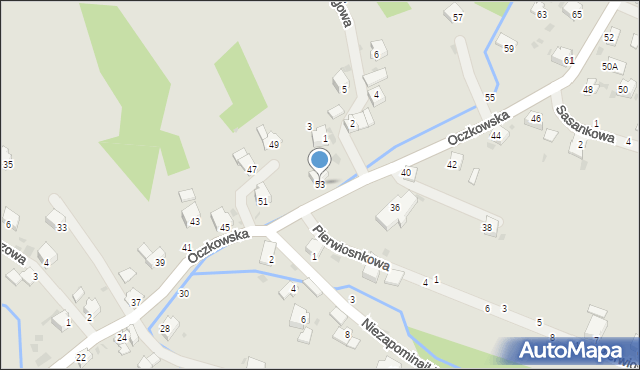 Żywiec, Oczkowska, 53, mapa Żywiec