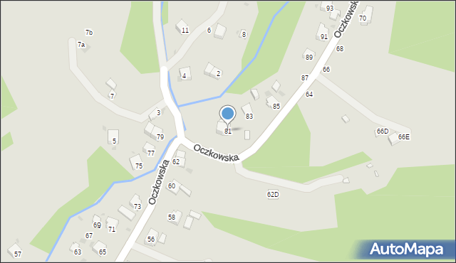 Żywiec, Oczkowska, 81, mapa Żywiec
