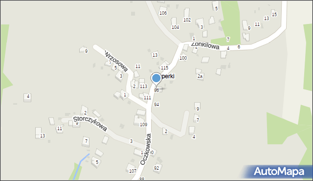 Żywiec, Oczkowska, 96, mapa Żywiec