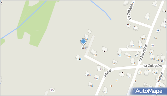 Bielsko-Biała, Odysei, 12a, mapa Bielsko-Białej