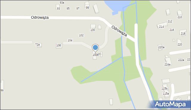 Bielsko-Biała, Odrowąża Jacka, 102b, mapa Bielsko-Białej