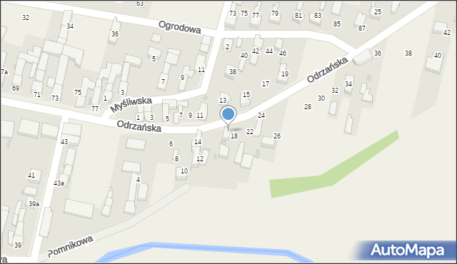 Bieńkowice, Odrzańska, 20, mapa Bieńkowice