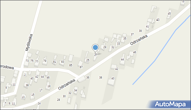 Bieńkowice, Odrzańska, 27, mapa Bieńkowice