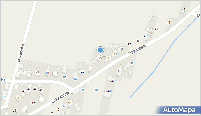 Bieńkowice, Odrzańska, 29, mapa Bieńkowice
