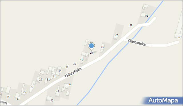 Bieńkowice, Odrzańska, 43, mapa Bieńkowice