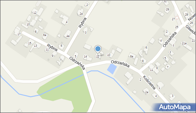 Brzeźce, Odrzańska, 12, mapa Brzeźce