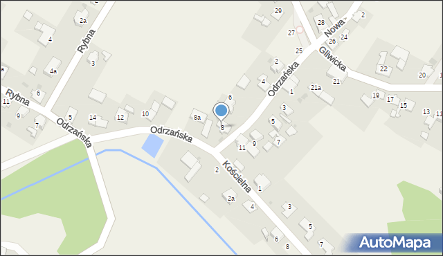 Brzeźce, Odrzańska, 8, mapa Brzeźce