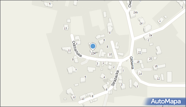 Buków, Odrzańska, 12A, mapa Buków