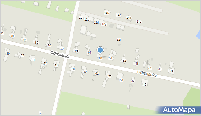 Bytom, Odrzańska, 60, mapa Bytomia