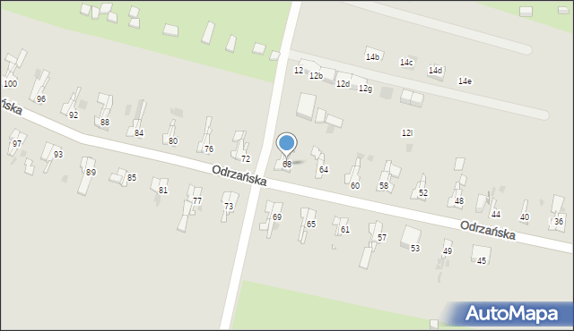 Bytom, Odrzańska, 68, mapa Bytomia