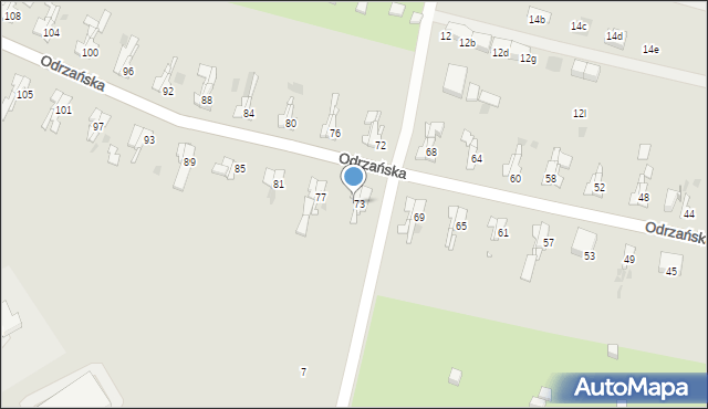 Bytom, Odrzańska, 75, mapa Bytomia