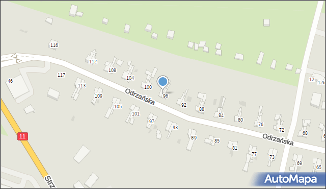 Bytom, Odrzańska, 98, mapa Bytomia