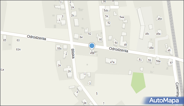 Chełm Śląski, Odrodzenia, 49a, mapa Chełm Śląski