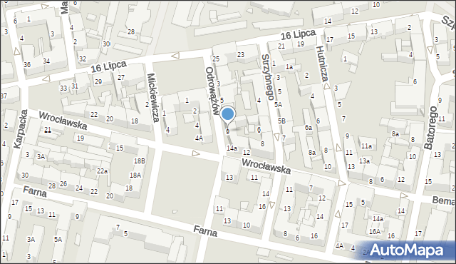 Chorzów, Odrowążów, 9, mapa Chorzów