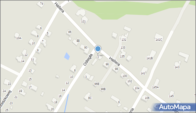 Cieszyn, Odległa, 1, mapa Cieszyna