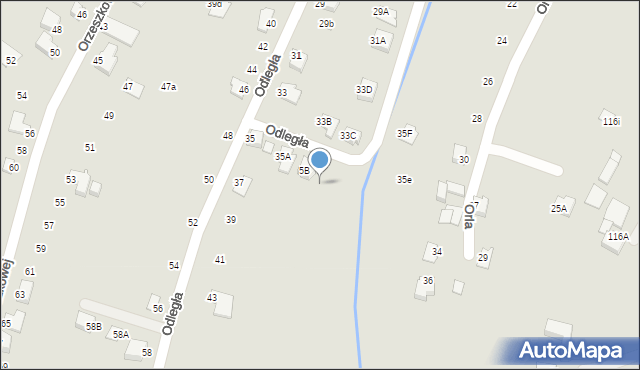 Cieszyn, Odległa, 35c, mapa Cieszyna