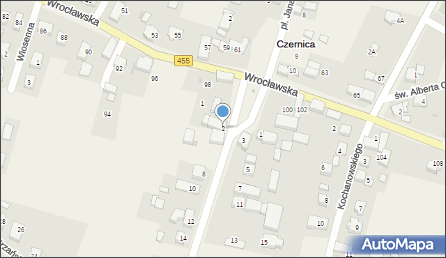 Czernica, Odrzańska, 2, mapa Czernica