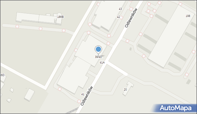 Częstochowa, Odlewników, 39/41, mapa Częstochowy