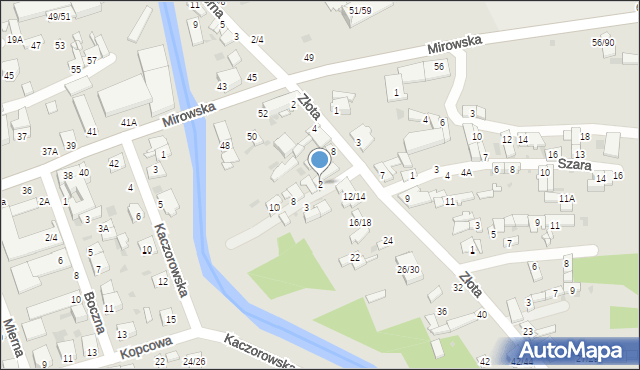 Częstochowa, Odrzańska, 2, mapa Częstochowy