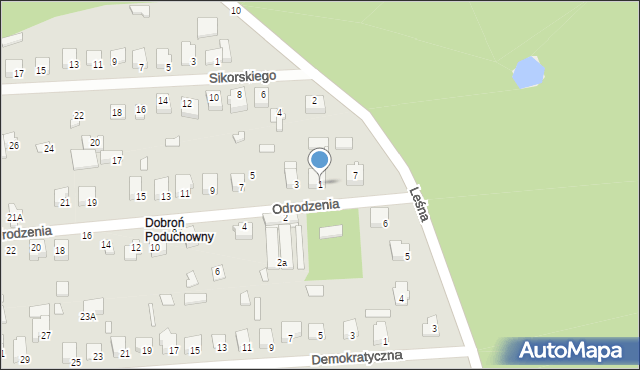 Dobroń, Odrodzenia, 1, mapa Dobroń