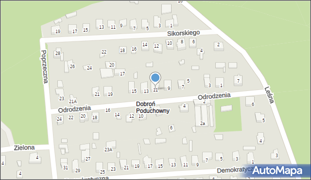 Dobroń, Odrodzenia, 11, mapa Dobroń