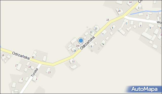 Dziergowice, Odrzańska, 26, mapa Dziergowice