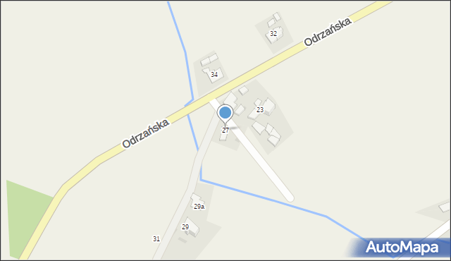 Dziergowice, Odrzańska, 27, mapa Dziergowice