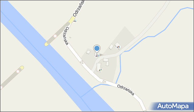 Dziergowice, Odrzańska, 43, mapa Dziergowice