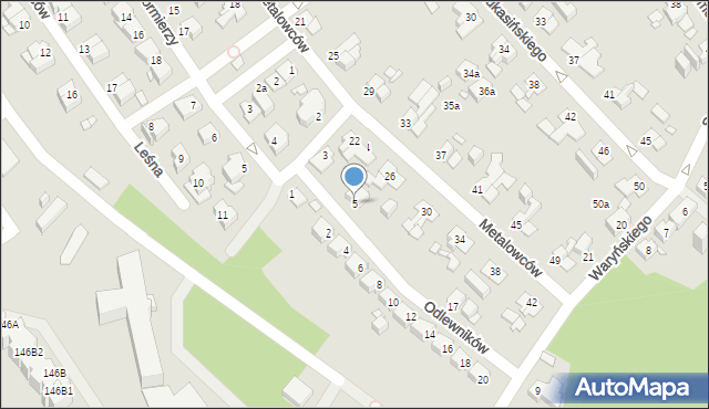 Elbląg, Odlewników, 5, mapa Elbląga