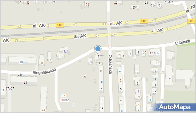 Gdańsk, Odrzańska, 2, mapa Gdańska