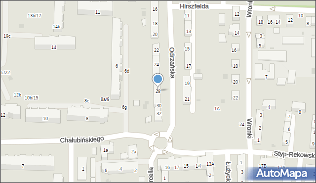 Gdańsk, Odrzańska, 28, mapa Gdańska