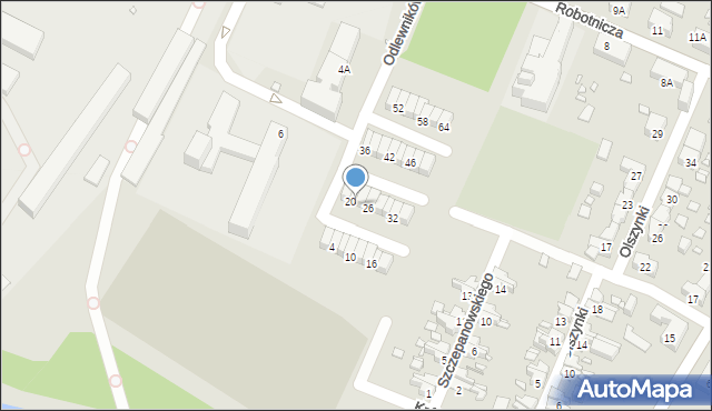 Gliwice, Odlewników, 22, mapa Gliwic