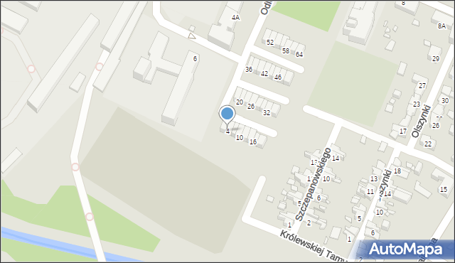 Gliwice, Odlewników, 4, mapa Gliwic
