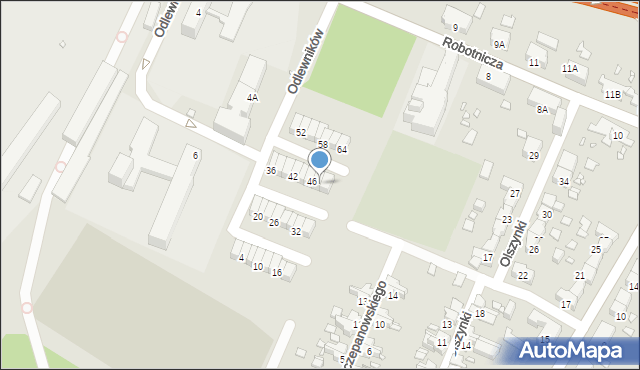 Gliwice, Odlewników, 48, mapa Gliwic