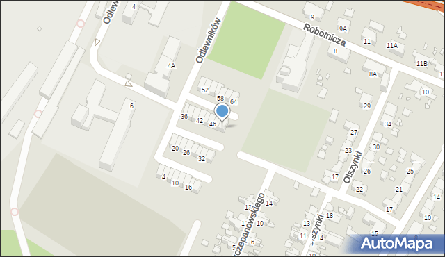 Gliwice, Odlewników, 50, mapa Gliwic