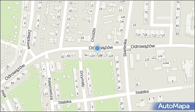 Gliwice, Odrowążów, 104, mapa Gliwic