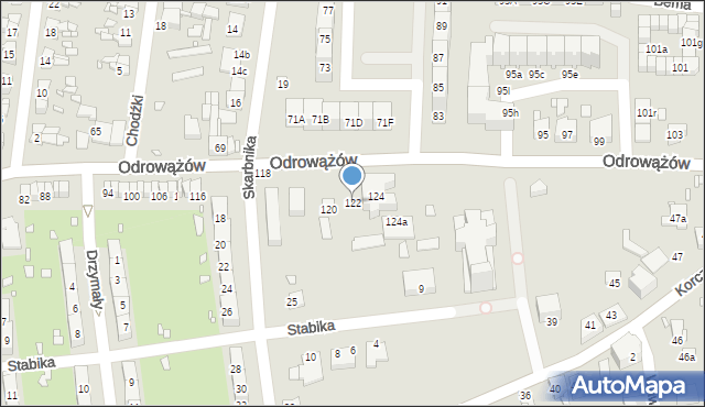 Gliwice, Odrowążów, 122, mapa Gliwic