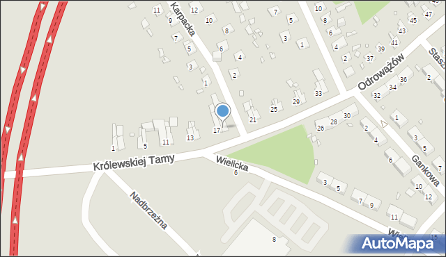 Gliwice, Odrowążów, 19, mapa Gliwic