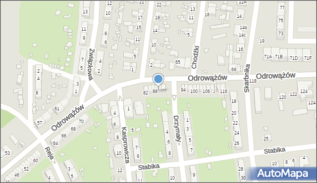 Gliwice, Odrowążów, 90, mapa Gliwic