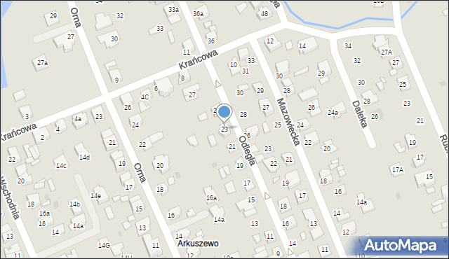 Gniezno, Odległa, 23, mapa Gniezna