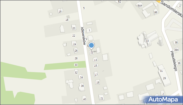 Gorzyce, Odlewników, 11, mapa Gorzyce