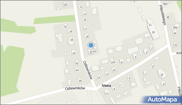 Gorzyce, Odlewników, 21, mapa Gorzyce