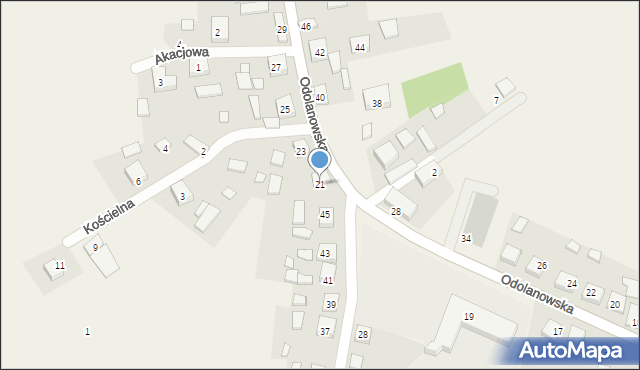 Granowiec, Odolanowska, 21, mapa Granowiec