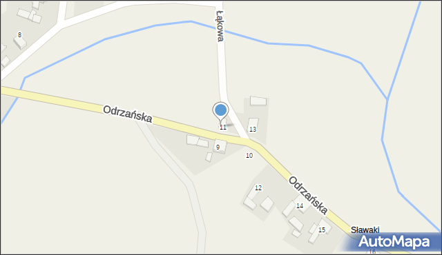 Grzegorzowice, Odrzańska, 11, mapa Grzegorzowice