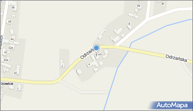 Grzegorzowice, Odrzańska, 5, mapa Grzegorzowice