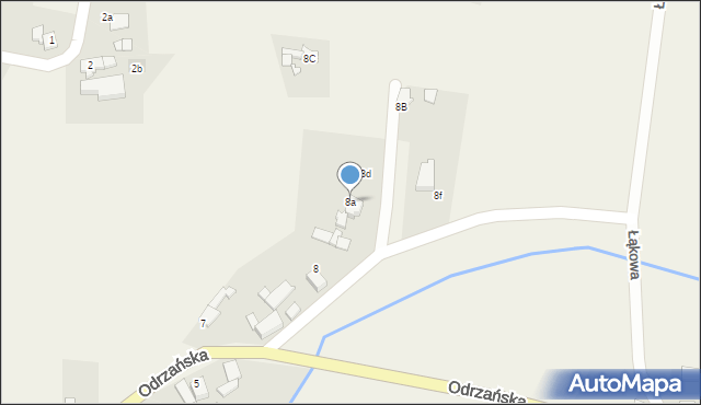 Grzegorzowice, Odrzańska, 8a, mapa Grzegorzowice